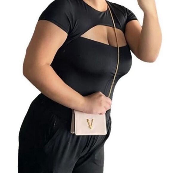 Blush/Gold Leather Virtus Mini crossbody - Picture 2 of 9